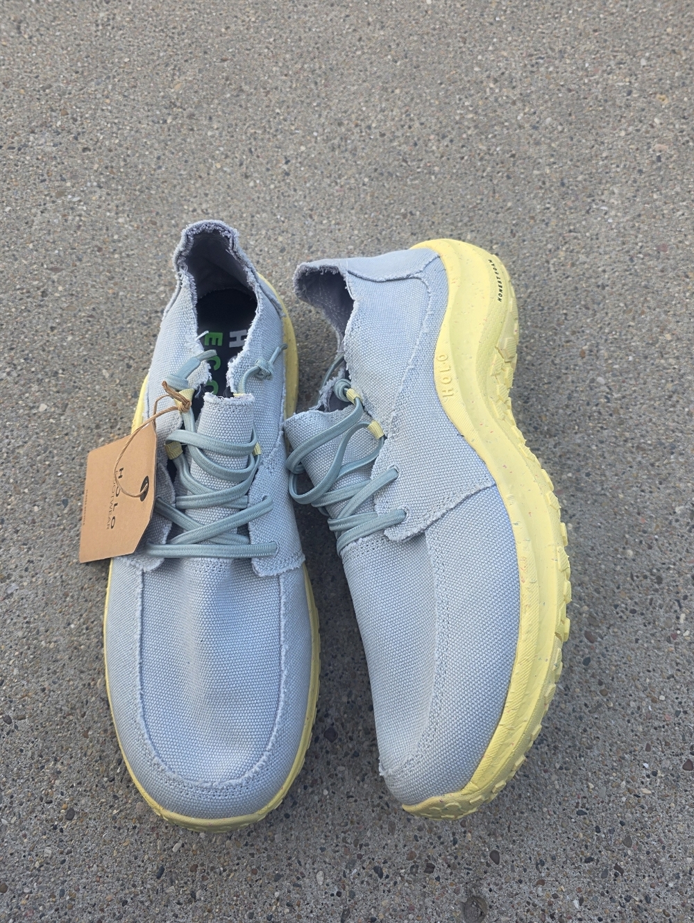 Halo Eco Lite Men’s Casual Sneakers - Light Blue with Yellow Sole Men Size 10 - Picture 2 of 14